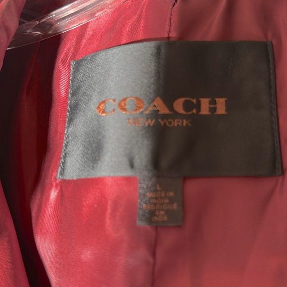 A beautiful Red Coach double breasted leather coat. - Picture 2 of 7